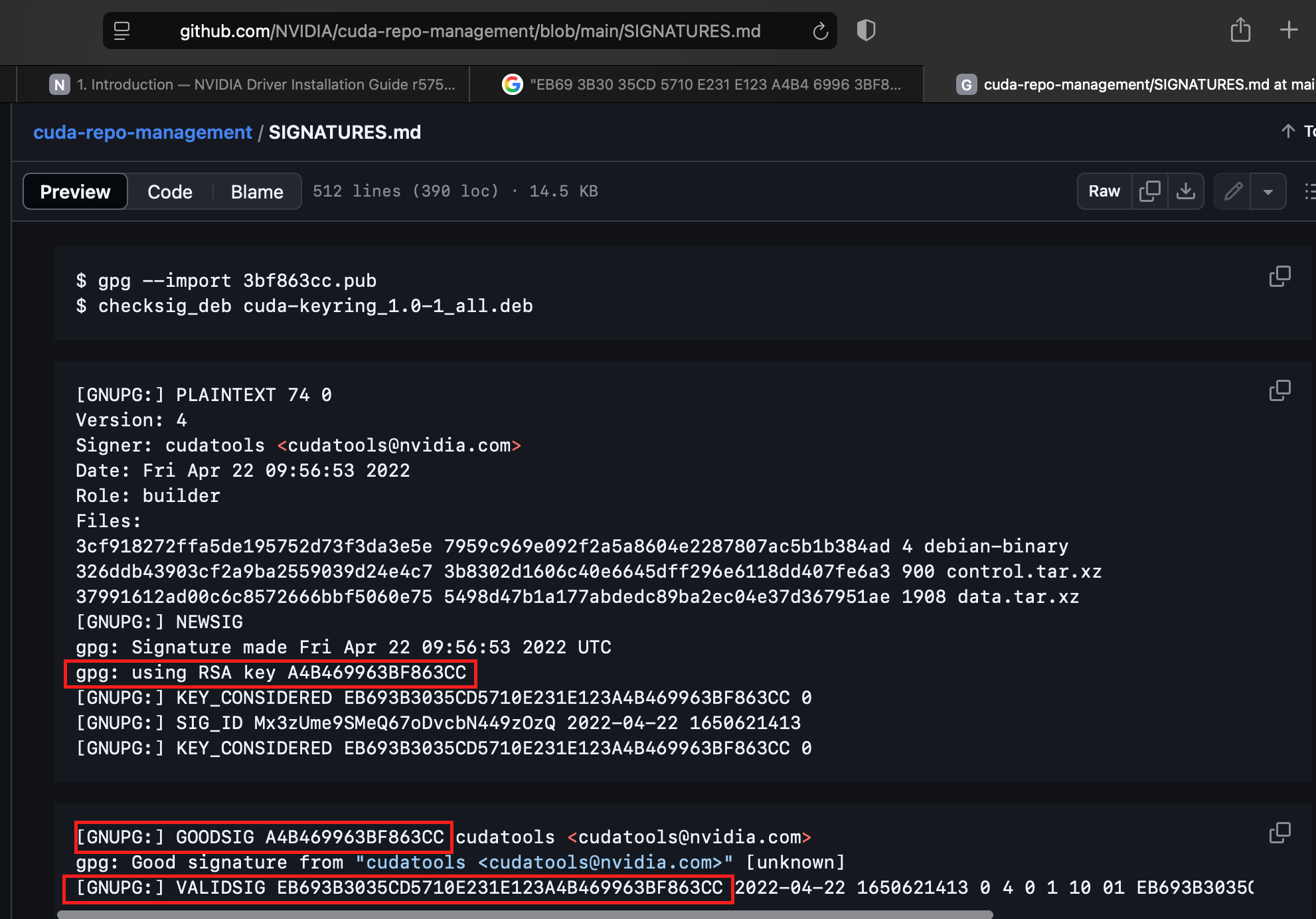 github repo with matching fingerprints