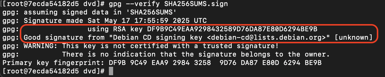 validate checkum signature
